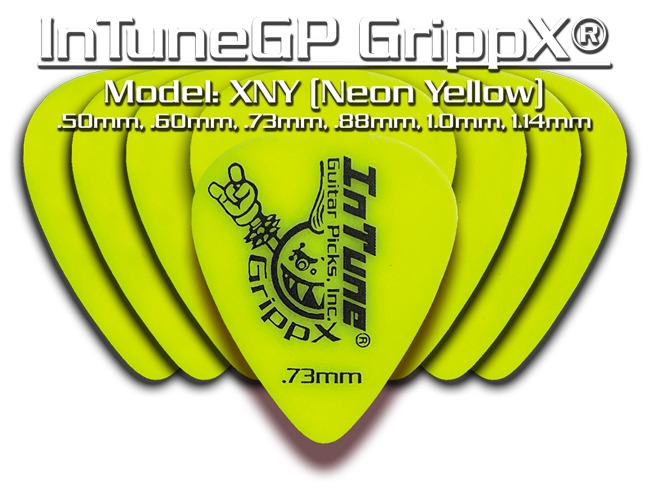Custom Guitar Picks GrippX Neon Yellow Products